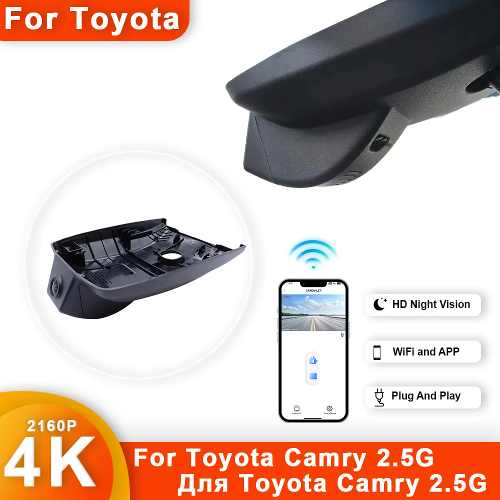 Для Toyota Camry 2018 2019 2020 Передний и задний видеорегистратор 4K для автомобильного регистратора Видеорегистратор WIFI Автомобильные видеорегистраторы Изображение 0