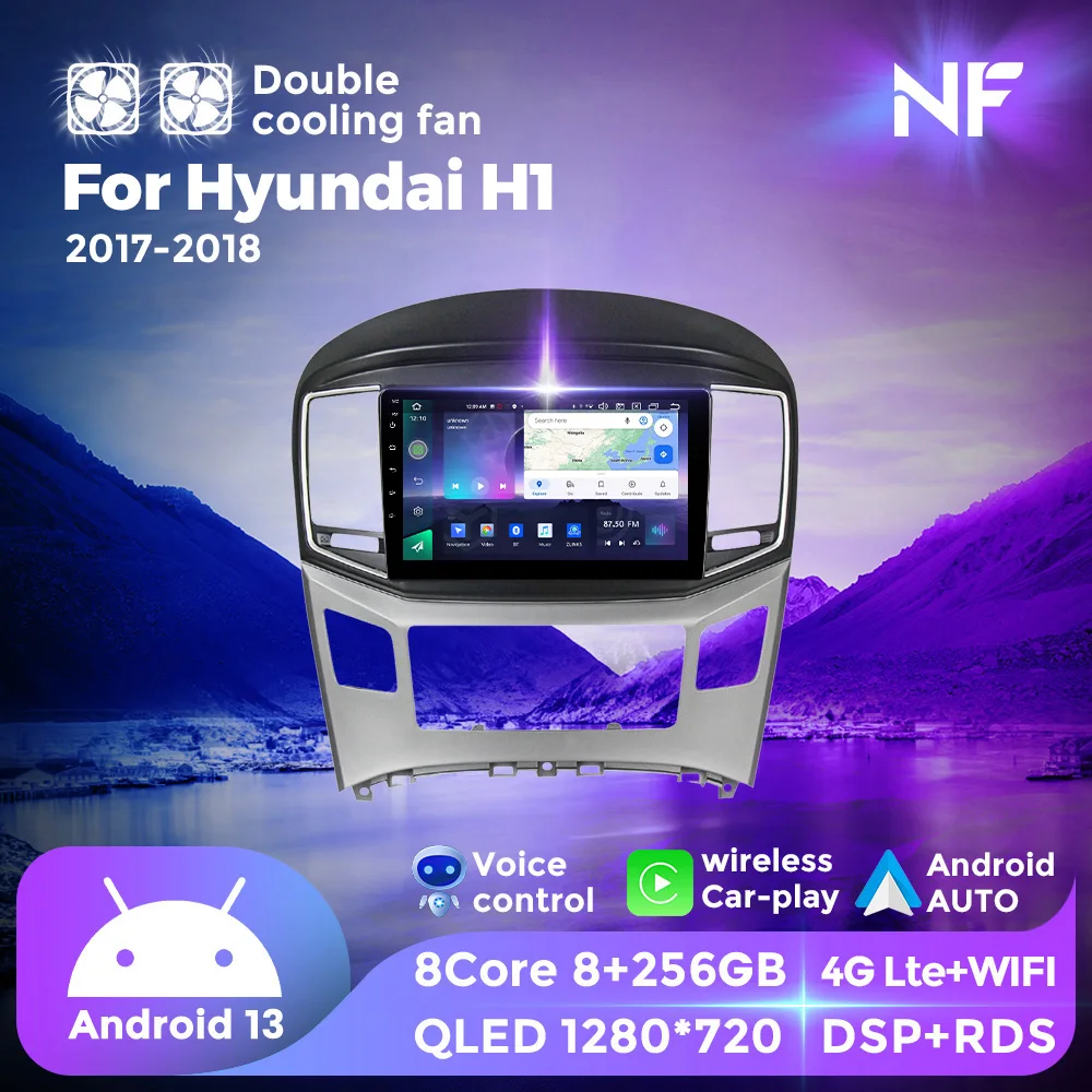 NF Двойной вентилятор охлаждения Android все в одном для Hyundai H1 II 2 TQ 2015-2021 Автомагнитола Мультимедийный плеер GPS MAP для беспроводного Carplay Изображение 0