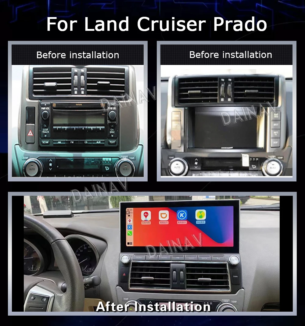 12,3 дюйма Автомагнитола для Toyota Land Cruiser Prado 2010-2013 Мультимедийный плеер Android Auto GPS Навигация Carplay Головное устройство Изображение 1