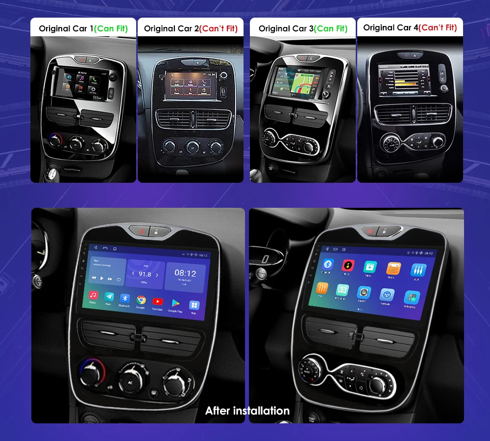 OctaCore 8G+128G AI Voice 2 din Android Автомагнитола GPS для Renault Clio 4 2012-2016 Мультимедийная навигация Carplay 2din AutoRadio Изображение 1