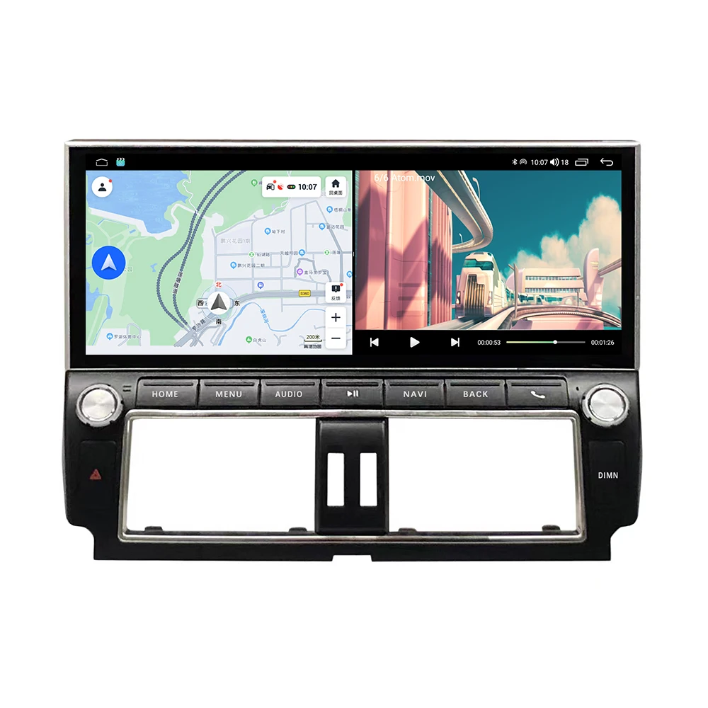12,3 дюйма Автомагнитола для Toyota Land Cruiser Prado 2010-2013 Мультимедийный плеер Android Auto GPS Навигация Carplay Головное устройство Изображение 2