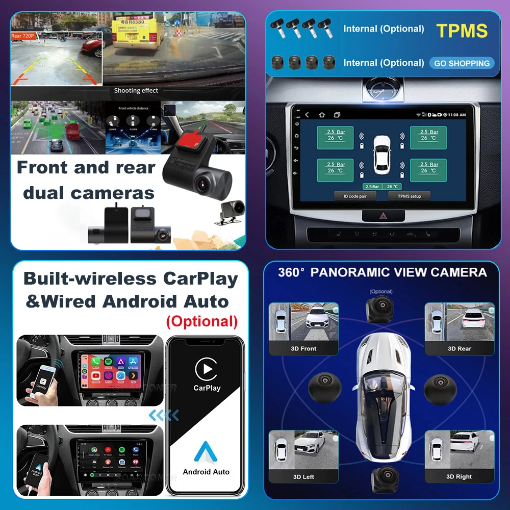 Android 13 Для Chrysler Sebring 3 JS Cirrus 2007 - 2011 Автомагнитола QLED Навигация GPS Стерео Авто CarPlay Головное устройство No 2 Din DVD Изображение 2