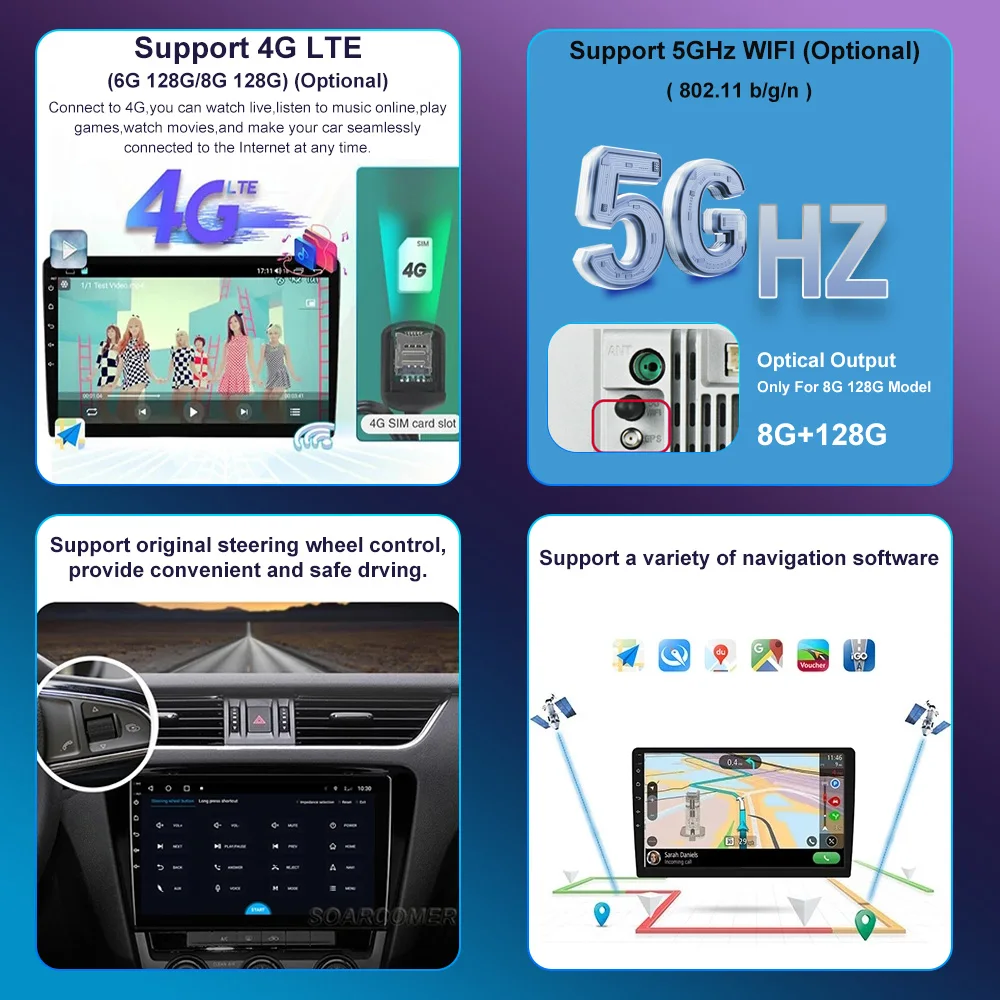Android 13.0 для Nissan NAVARA Frontier NP300 2015 2016 2017 Автоплеер Видеонавигация Радио Мультимедиа WiFi Bluetooth GPS Изображение 3