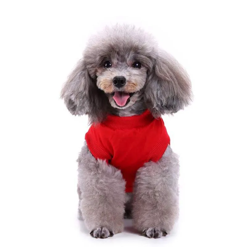 2023 Летняя одежда для собак Однотонный жилет для собак Пустая рубашка для щенка с низом Мягкая одежда для маленькой средней собаки Чихуахуа Ropa Perro Изображение 4