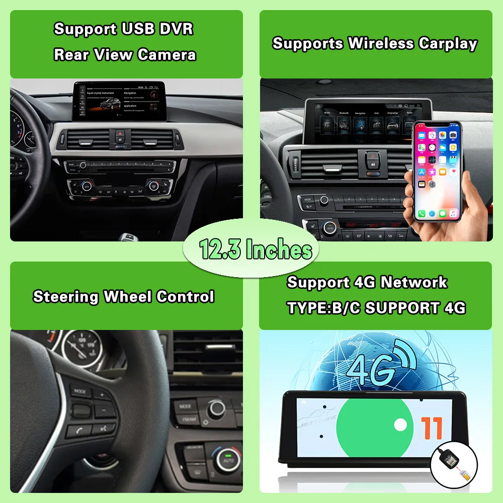 ID8 Snapdragon 662 Android 12 Carplay Авто Радио GPS для BMW 5 серии F10 / F11 / 520 2011-2016 CIC NBT Система Авто Мультимедиа Навигация Изображение 4