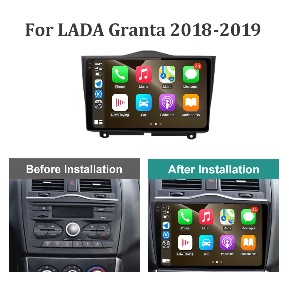 Для LADA Granta 2018 - 2019 Android 13 Авто Мультимедиа Радио Видео Плеер GPS Навигация Сенсорный экран DSP Стерео 4G LET Carplay Изображение 5
