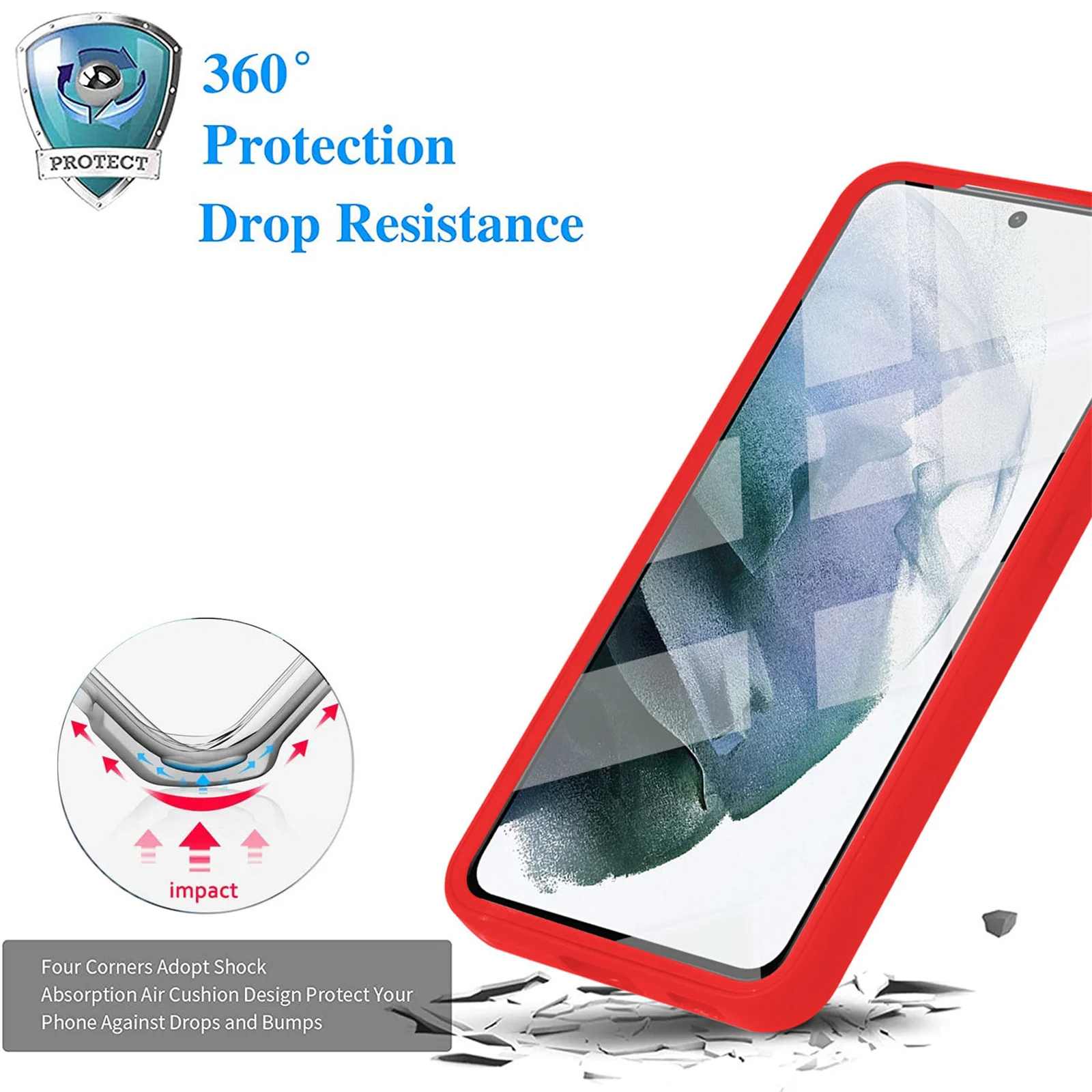 360 Прозрачный чехол для Samsung Galaxy S21 FE S22 S23 Ultra Plus A53 A54 A52 A22 5G A12 A34 Ударопрочный чехол для телефона с полной защитой Изображение 5